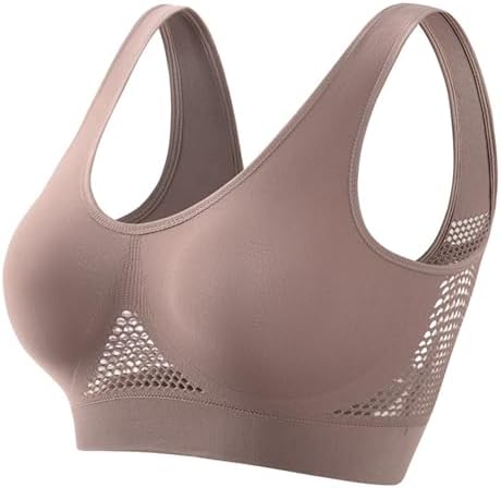 Sports Bras for Women Plus Size Breathable Cool Lift Up Air Bra Full Coverage Wireless Push Up Bra Seamless Bralettes