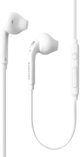 SAMSUNG (2 Pack) OEM Wired 3.5mm White Headset with Microphone, Volume Control, and Call Answer End Button [EO-EG920BW] for SAMSUNG Galaxy S6 Edge+ / S5, Galaxy Note 5/4 / Edge (Bulk Packaging)