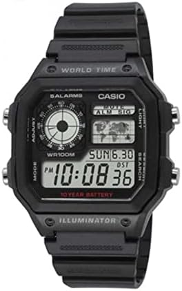 Casio Men’s AE1200WH-1A Black Analog Digital Multi-Function Watch