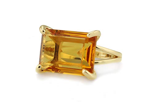 Glamorous Citrine Ring in 14k Gold – Designer Cocktail Rings for Women – Custom-made November Birthstone Jewelry – Fashion Statement Ring