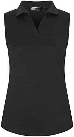 Womens Sleeveless Golf Polo Shirts Lightweight Tennis Sport Tops