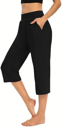 Hvyesh Capri Pants for Women 2024 Capri Leggings Lightweight Summer Casual High Waist Stretch Pants with Pockets