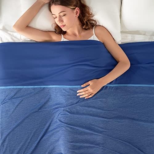 Topcee Cooling Blanket (90″x90″Queen Size) for Night Sweats Absorbs Heat to Keep Adults Cool on Warm Nights, Q-Max 0.5 Cooling Blankets for Hot Sleepers, Ultra-Cool Lightweight Blanket for Bed