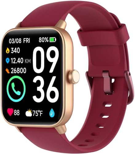 Smart Watch for Women,1.8″Fitness Watch(Answer/Make Call),Alexa Built-in, [24H Heart Rate Sleep Blood Oxygen Monitor],5ATM Waterproof,100 Sports Modes Step Calorie Women Watches for iOS&Android Phones