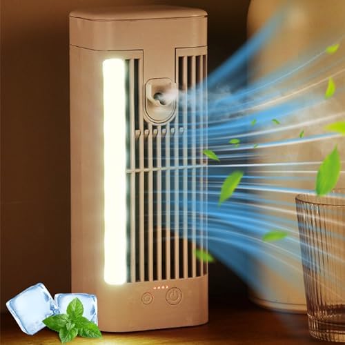 Portable A-ir Conditioners, Automatic Remote Conditioner Fan, Quiet Cooler Fan with 3 Speeds and Mists, Personals A-ir Cooler Fan with Light for Home Office Room Bedroom Early Prime Of Day Deals 2024