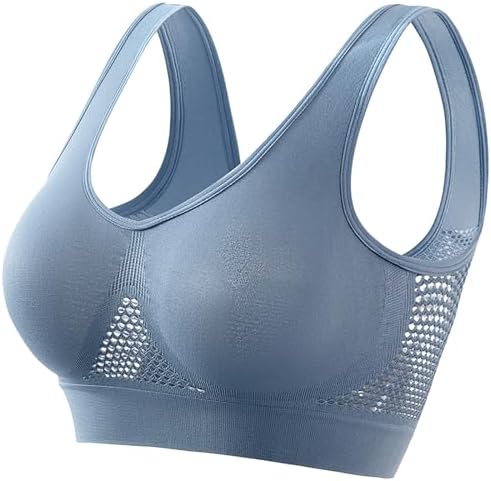 TODOZO Women Fashionable Sport Bra Breathable Underwear Large Size No Rims Seamless Hollow Mesh Thin Sports Yoga