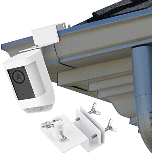 Gutter Mount for Ring Spotlight Cam Plus/Pro (Battery), Weatherproof Metal Mount Bracket for Your Ring Security Camera (White)