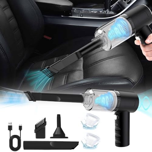 Mini Handheld Car Vacuum Cleaner – 3000PA 𝐶𝑜𝑟𝑑𝑙𝑒𝑠𝑠 Vacuum Cleaner and 𝐴𝑖𝑟 Duster – 120W High Power Portable Car Vacuum with Multi-Nozzles for Car, Home, Office Lightning Deals