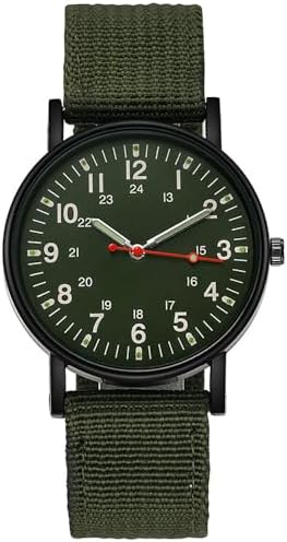 Mens Watches, Luminous Sport Nylon Band Military Army Watch Analogue Quartz Wrist Watches for Men