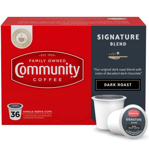 Community Coffee Signature Blend 36 Count Coffee Pods, Dark Roast, Compatible with Keurig 2.0 K-Cup Brewers, 36 Count (Pack of 1)