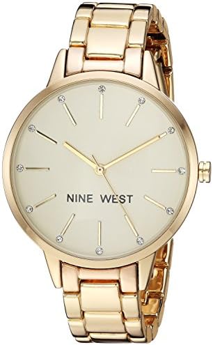 Nine West Women’s Crystal Accented Bracelet Watch