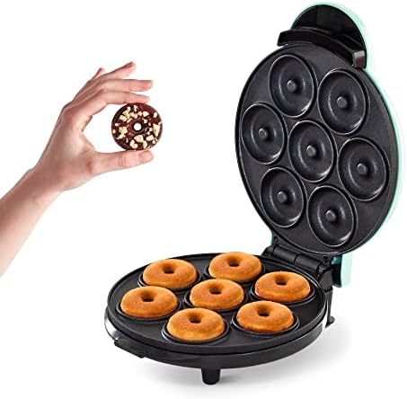 DASH Mini Donut Maker Machine for Kid-Friendly Breakfast, Snacks, Desserts & More with Non-stick Surface, Makes 7 Doughnuts – Aqua