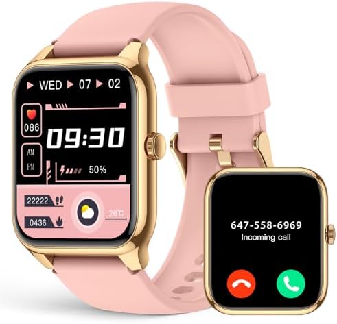 EGQINR Smart Watches for Women, 1.78″ AMOLED 368 * 448 HD Screen, 69 Sports Modes Fitness Tracker with Heart Rate, Blood Pressure, Blood Oxygen, Sleep, IP68 Waterproof Smartwatch for Android iOS