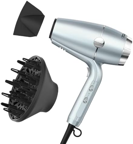 INFINITIPRO BY CONAIR SmoothWrap Hair Dryer – 1875W Hair Dryer with Diffuser – Blow Dryer for Less Frizz, More Volume and Body, with Advanced Plasma and Ceramic Technology – Mint