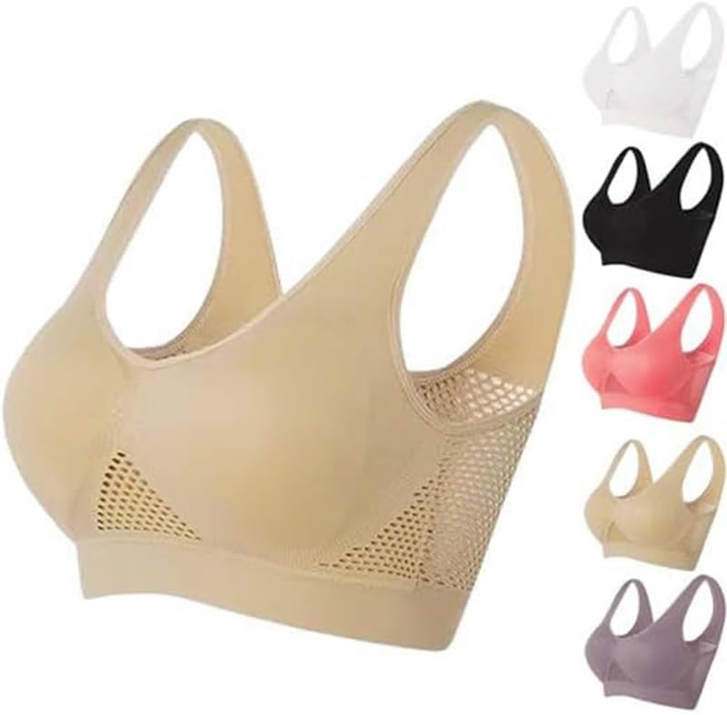 Bras for Women,2024 New Breathable Cool Liftup Air Bra Plus Large Size Comfortable Mesh Full Support Sports Bras for Women