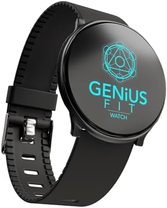 Genius Smart Watch, Fitness Tracker with Workout App for Exercise and Nutrition Plan, Water Consumption Tracking & Blood Pressure Monitor, Waterproof Smartwatch, SMS and Calls Notifications