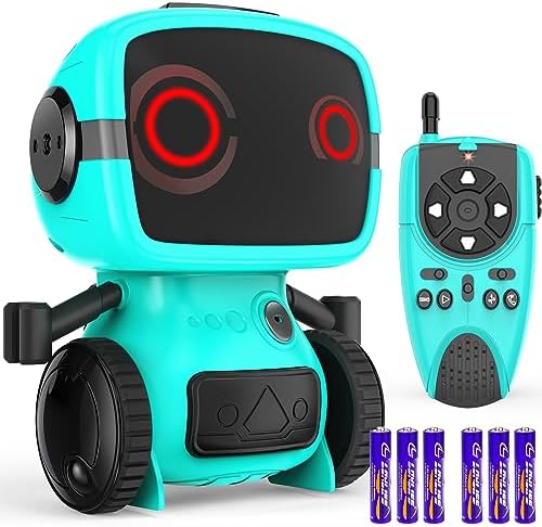 Dandist Robot Toys – Kids Toys RC Robots, Remote Control Toy with Talkie and Programming Function, Auto-Demo, Flexible RC Servo Arms, Dance Moves, Music, Shining Big Eyes, Boys Girls Birthday Gifts