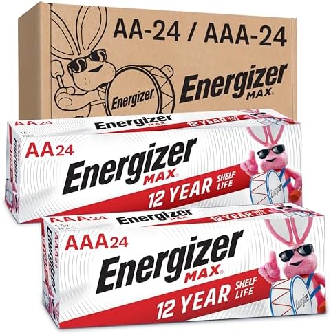 Energizer AA Batteries and AAA Batteries, 24 Max Double A Batteries and 24 Max Triple A Batteries Combo Pack, 48 Count