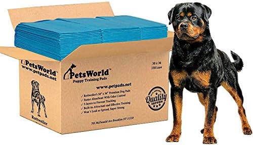 PETSWORLD Extra Large Potty Pads for Dogs, Odor Eliminating 30″ x 36″, 150 Count Pee Pads for Dogs, Gigantic XL Dog Pads, 5 Layer Ultra Absorbent Technology, Leak Proof Training Pads for Dogs & Cats