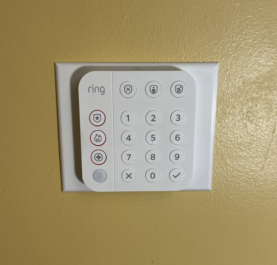 Wall Mounting Plate (Large) for Ring Alarm Keypad – 3D Printed (Keypad Not Included)