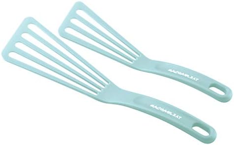 Rachael Ray KitchenTools and Gadgets Nylon Cooking Utensils / Spatula / Fish Turners – 2 Piece, Light Blue