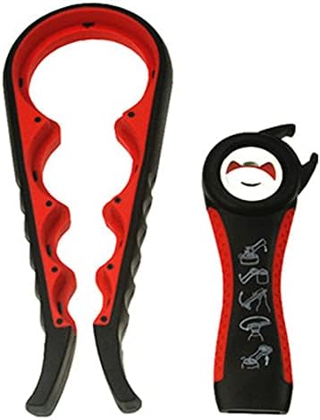 Bottle Opener for Arthritic Hand,Jar Opener for Old People, Children, Women, Those with Weak Hands,Multifunctional Kitchen Gadgets (B-red)