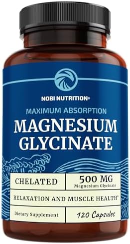 Magnesium Glycinate 500mg | Chelated Bisglycinate Complex for Muscle Relaxation, Bones, Heart, Nerve, Sleep & Calm Support for Women & Men | High Absorption Magnesium Chelate Supplement | 120ct