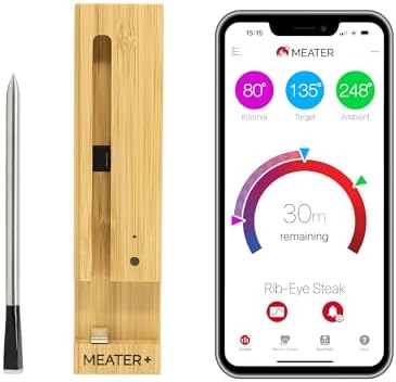 MEATER Plus: Wireless Smart Meat Thermometer with Bluetooth | Long Range | Measures Internal & Ambient Temp | for BBQ, Oven, Grill, Kitchen, Smoker, Rotisserie