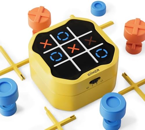 GiiKER Tic Tac Toe Bolt Game, 3-in-1 Handheld Puzzle Game Console, Portable Travel Games for Educational and Memory Growth, Fidget Toys Board Games for Kids and Adults, Birthday Gifts for All Ages