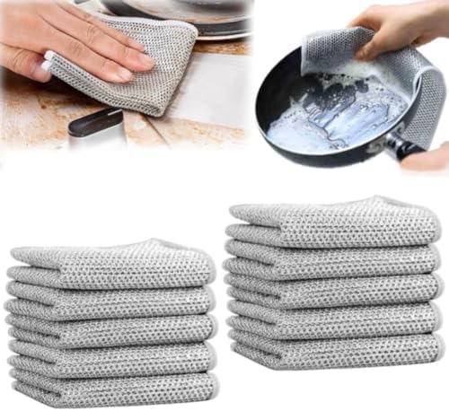 5 Pack Multipurpose Wire Dishwashing Rags for Wet and Dry,2024 New Dish Cloths for Washing Dishes,Non Scratch Scrubbing Pads, Premium Metal Wire Dishwashing Cloth Scrubs Cleans for Dishes,Sinks