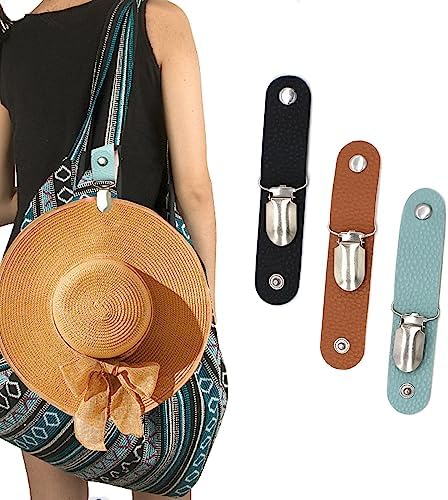 Hat Clip Holder for Travel, 3 Pcs Travel Hat Clip on Bag for Backpack/Purse/Luggage/Sunhat for Travel, Travel Gifts for Women Girls.