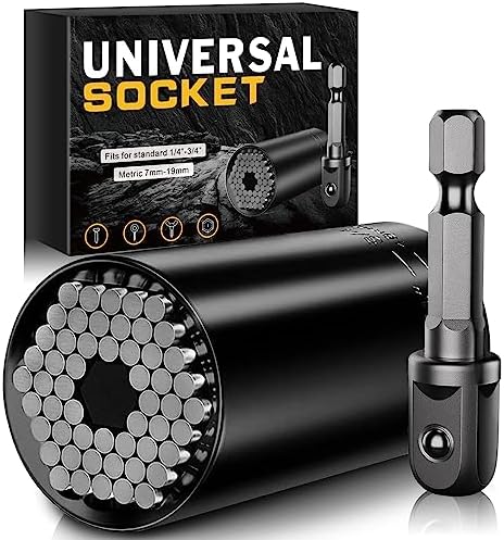 Fathers Day Dad Gifts from Daughter Son Wife,Universal Socket Tools Gifts for Dad,Cool Stuff Gadgets Tools Gifts for Men Father Husband Grandpa Him,Socket Set with Power Drill Adapter(7-19 MM)