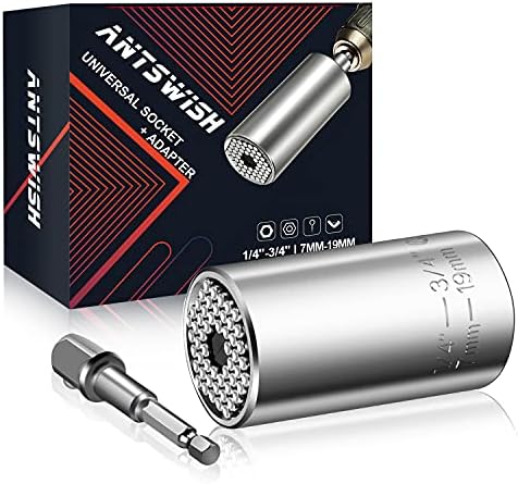 Super Universal Socket Tools Gifts for Men Stocking Stuffers for Dad for Christmas Gifts Idea Cool Stuff Gadgets Multi-function Wrench Repair Kit with Power Drill & Ratchet Wrench Adapter