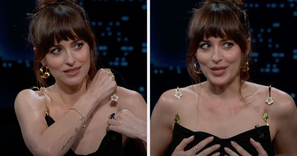 Dakota Johnson Soldiers On After Wardrobe Malfunction In The Most Dakota Johnson Way