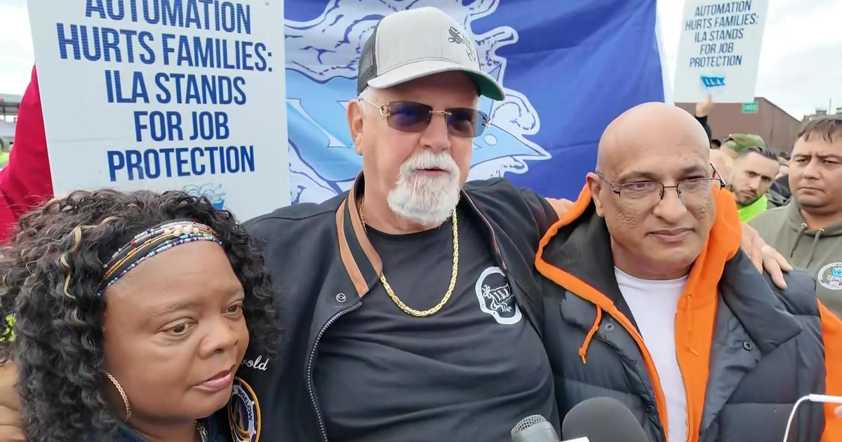 Dockworkers union President Harold Daggett speaks out on strike